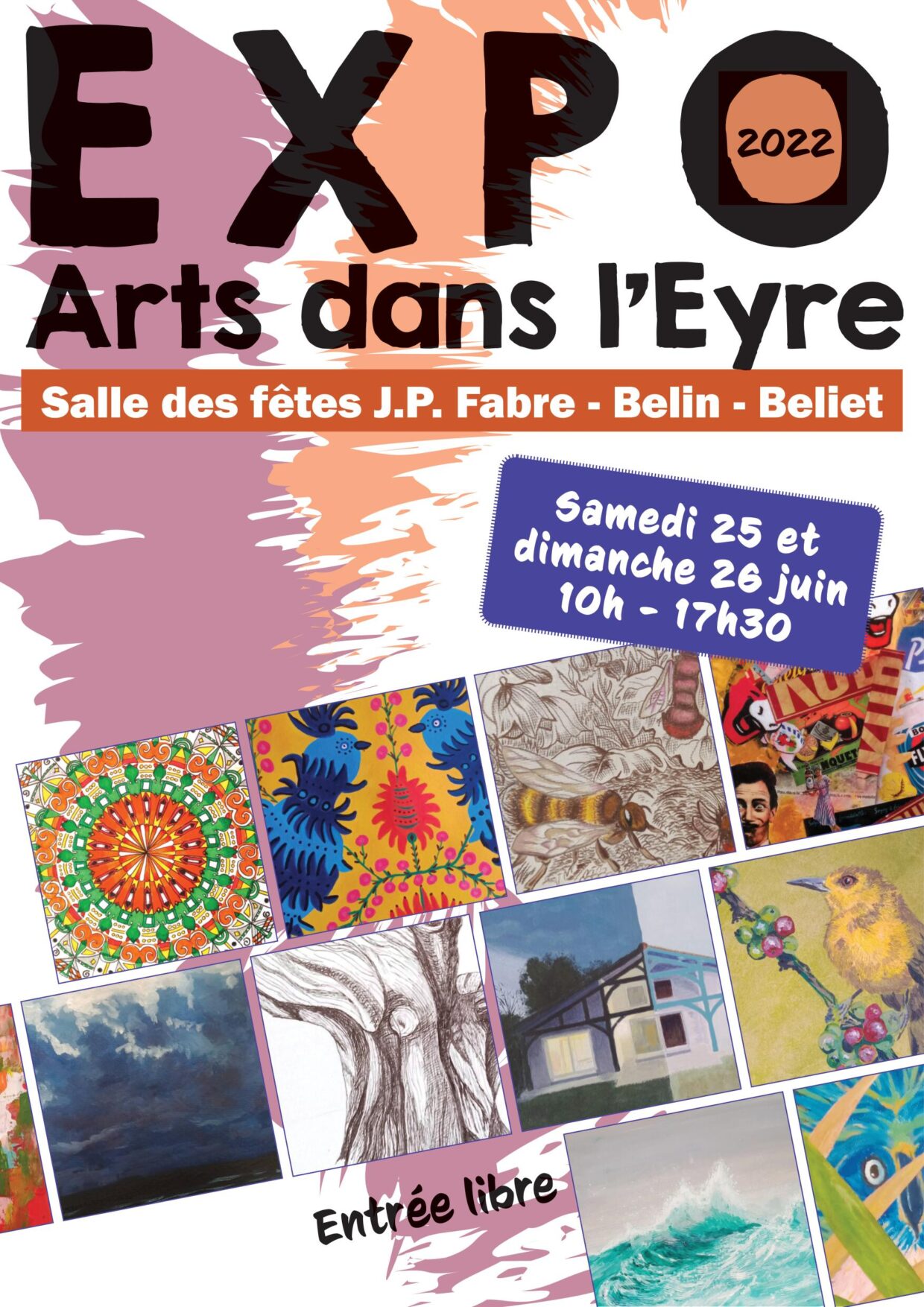 Affiche EXPOSITION 25-26 JUIN 2022 arts dans l’eyre